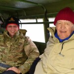 With a veteran of the battle of Long Tan, on our way into the field on a very cold and sleety day