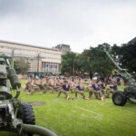 Haka at the end of the gun run by the winning Battery