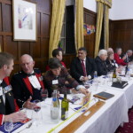 Lt Col Ben Bagley (CO 16 Fd Regt), Lt Col Barry Dreyer ( Retd), Judy Dreyer, Col Matt Boggs (Regimental Col RNZA), Paul Eagle (Deputy Mayor Wellington), Maj John McNicol (Retd), Alma McNicol, Sir Doug Kidd, Col Matt Beattie (Col Commandant RNZA), Lt Col Tony McLeod (Retd)